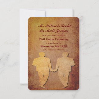 Red Rustic Gay Wedding Invitation
