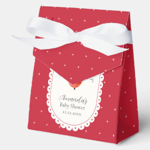 Red Rustic Minimalist Vintage Apple Baby Shower Favour Box