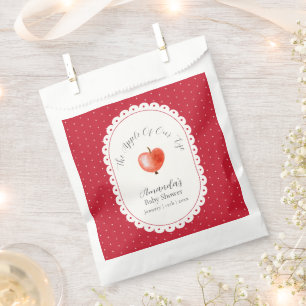 Red Rustic Sparkling Vintage Apple Baby Shower Favour Bags