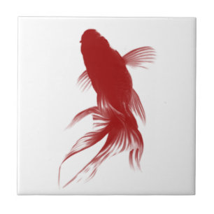 Red Ryukin Goldfish Tile