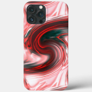 Red S-curves brush strokes and creamy pink glass T iPhone 13 Pro Max Case