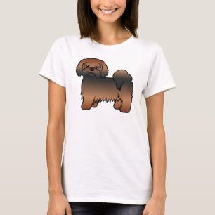 Red Sable Lhasa Apso Cute Cartoon Dog T-Shirt