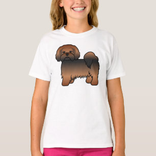 Red Sable Lhasa Apso Cute Cartoon Dog T-Shirt