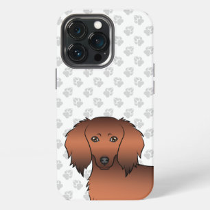 Red Sable Long Hair Dachshund Cartoon Dog Head iPhone 13 Pro Case