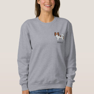 Red Sable Papillon Cartoon Dog And Your Pet's Name Sweatshirt