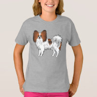 Red Sable Papillon Happy And Cute Cartoon Dog