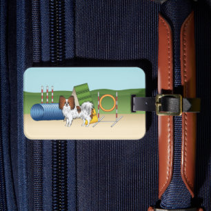 Red Sable Papillon With Agility Equipment Luggage Tag