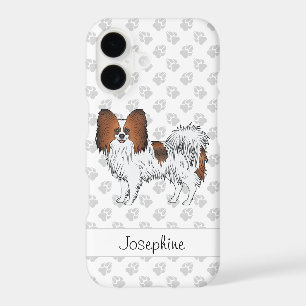Red Sable Papillon With Paws And Custom Name