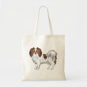 Red Sable Phalène Cute Cartoon Fluffy Dog Tote Bag