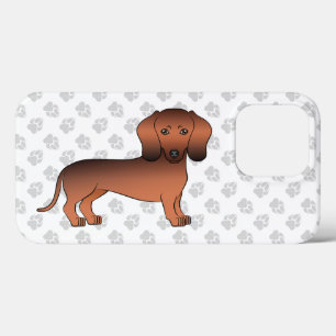 Red Sable Short Hair Dachshund Cartoon Dog & Paws iPhone 13 Pro Case