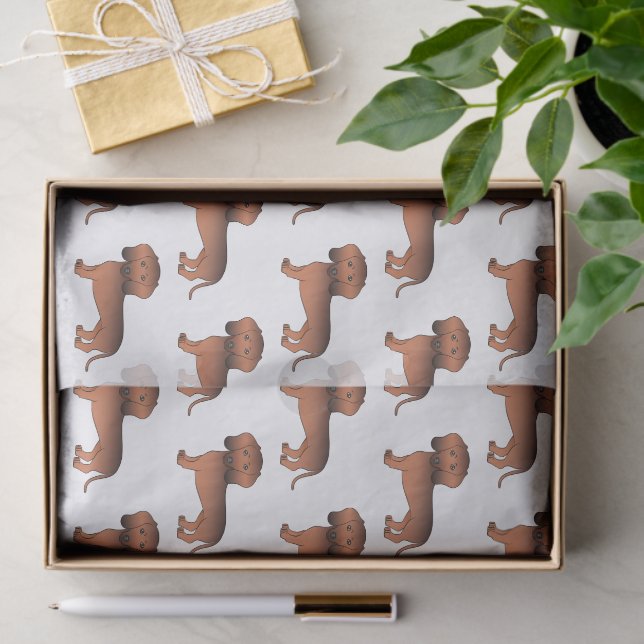 Red Sable Smooth Coat Dachshund Cute Dog Pattern Tissue Paper (Gift)