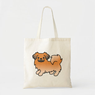 Red Sable Tibetan Spaniel Cute Cartoon Dog Tote Bag