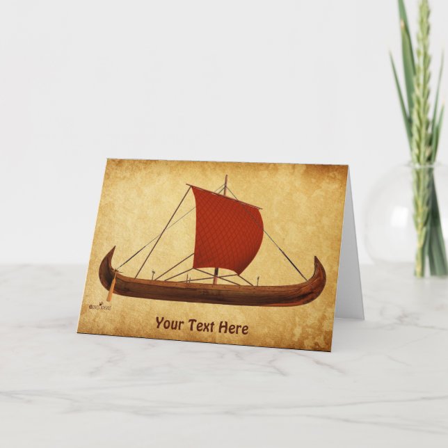 Red Sail Viking Ship II Card (Front)