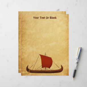 Red Sail Viking Ship II Custom Letterhead
