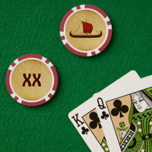 Red Sail Viking Ship II Poker Chips
