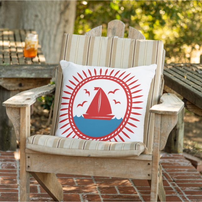 Red Sailboat  Cushion (Chair)