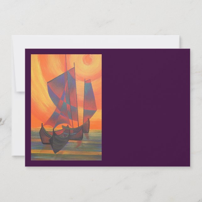 Red Sails in the Sunset Cubist Junk Abstract (Front)