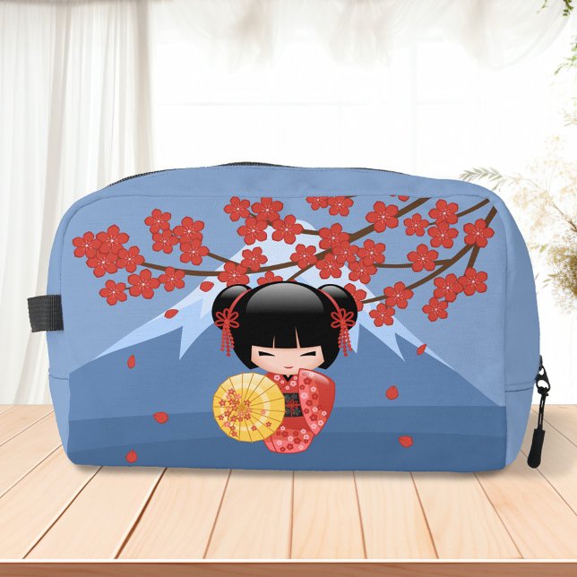Red Sakura Kokeshi Doll - Cute Geisha Girl Dopp Kit (Creator Uploaded)