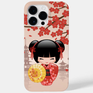 Red Sakura Kokeshi Doll - Japanese Geisha Case-Mate iPhone 14 Pro Max Case