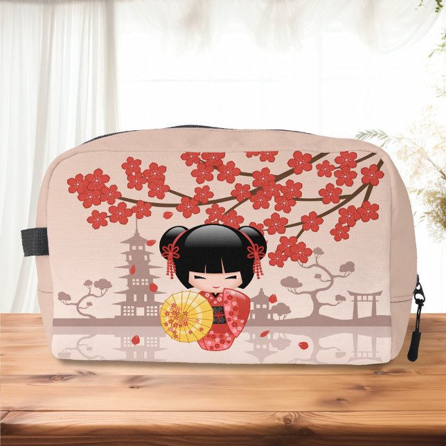 Red Sakura Kokeshi Doll - Japanese Geisha Dopp Kit (Creator Uploaded)