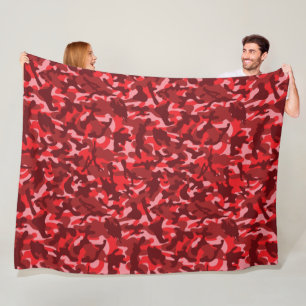 Red Salmon Camouflage Fleece Blanket