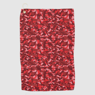 Red Salmon Camouflage Golf Towel