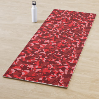 Red Salmon Camouflage Yoga Mat