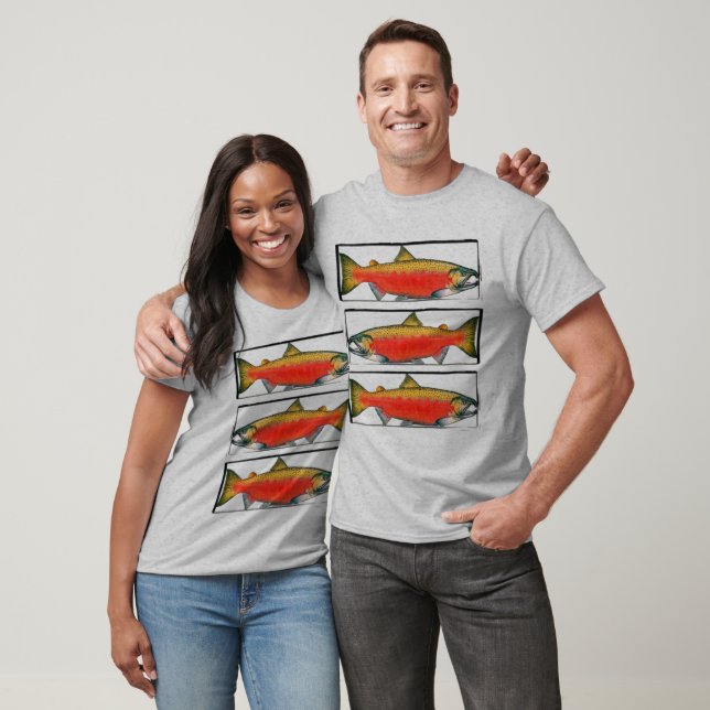 Red Salmon Trio T-Shirt (Unisex)