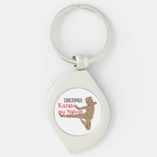 Red Sand Name Silhouette Japan Karate Key Ring