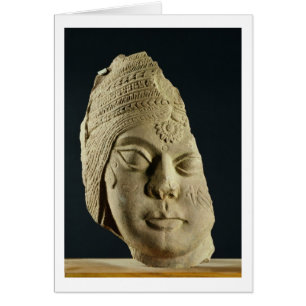 Red sandstone head of Yakshi, Bharhut, 2nd century