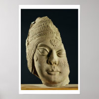 Red sandstone head of Yakshi, Bharhut, 2nd century