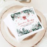 Red Santa Baby Christmas Baby Clothes Baby Shower Napkin<br><div class="desc">The Red Santa Baby Christmas Baby Clothes Baby Shower Napkins bring festive cheer and seasonal charm to your holiday-themed baby shower! Featuring a cute design with red Santa baby clothes, delicate red snowflakes, and touches of winter greenery eucalyptus, these napkins perfectly capture the cosy, joyful spirit of the season. They’re...</div>
