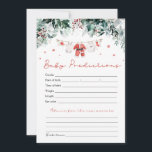 Red Santa Baby Christmas Baby Prediction Game Invitation<br><div class="desc">The Red Santa Gender Neutral Santa Baby Clothes Christmas Santa Baby Prediction Game adds a delightful and festive touch to your holiday baby shower! Featuring a charming design with red snowflakes, eucalyptus greenery, and adorable Santa-inspired baby clothes, this game invites guests to predict fun details about the baby, such as...</div>
