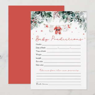 Red Santa Baby Christmas Baby Prediction Game Invitation