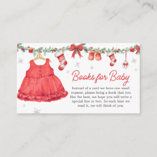 Red Santa Christmas Festive Baby Books for Baby Enclosure Card