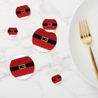 Red Santa Claus Belt & White Fur Christmas