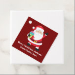 Red Santa Claus Custom Kids Christmas Party Favour Tags<br><div class="desc">Personalised red Santa Claus party favour tags for kids Christmas presents. Customise children's holiday gifts to and from with their custom name under smiling Papa Noel in his jolly red suit.</div>