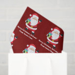 Red Santa Claus Customised Kids Christmas Tissue Paper<br><div class="desc">Personalised red Santa Claus tissue paper for your kids Christmas presents. Customise your children's holiday gifts to and from with their custom name under smiling Papa Noel in his jolly red suit.</div>