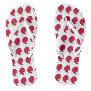 Red Santa Claus Father Christmas Hats Holiday Jandals