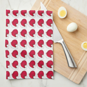 Red Santa Claus Hat Christmas Holiday Foodie Gift Tea Towel