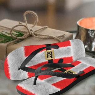 Red Santa Festive Flip Flops