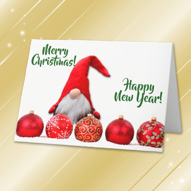 Red Santa Gnome Christmas Holiday Card (Creator Uploaded)