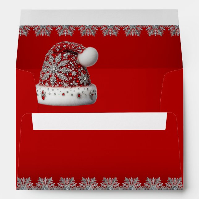 Red Santa Hat Christmas Envelope (Back (Bottom))