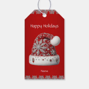 Red Santa Hat Christmas Holiday Gift Tag