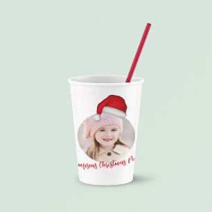 Red Santa Hat Personalised Christmas  Paper Cups