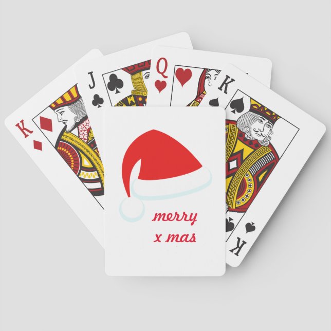 Red Santa Hat Playing Cards (Back)