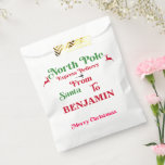 Red Santa Sack North Pole Merry Christmas Favour Bags<br><div class="desc">Red Santa Sack North Pole Merry Christmas</div>