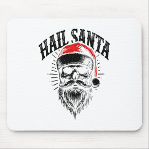 Red Santa Skull Christmas Holiday Mouse Pad