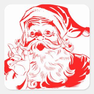 RED SANTA SQUARE STICKER ENVELOPE SEAL