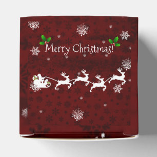 Red Santa's Sleigh and Reindeer Favour Box